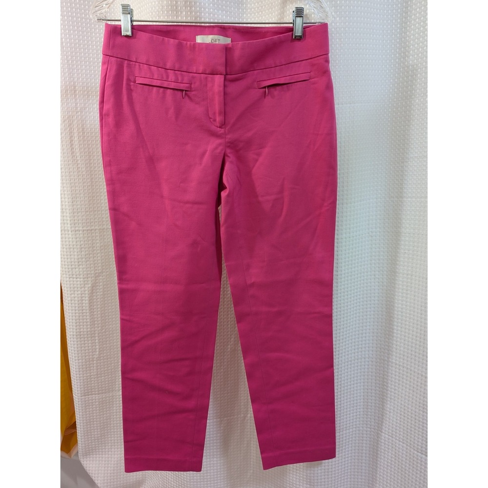 Loft Women's Pants Size 4 Hot Pink Front &‎ Back Zip Pockets NWOT